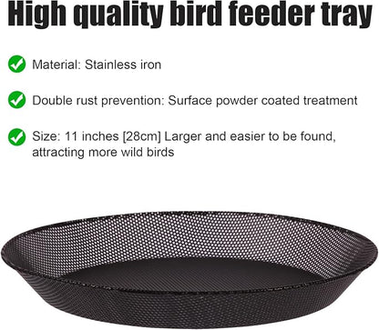 2pcs Metal Round Bird Feeders Tray, Wild Birds Seed Feeder, Mesh Tray Outdoor - Image 6