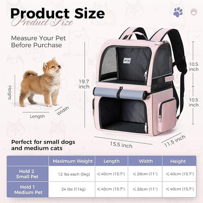 Lekebobor Double Cat Backpack Carrier - Image 3