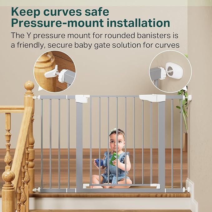 Cumbor 29.7-48" Baby Gate for Stairs, Mom's Choice Awards Winner-Dog Gates for - Image 4