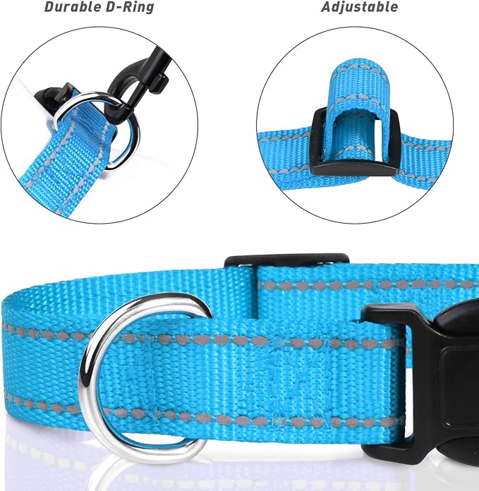 TagME Dog Collars for Small Dogs, Reflective Nylon Pet Collar - Image 3