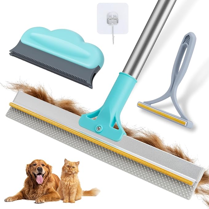 Carpet Rake for Pet Hair Removal Tool, Reusable Pet Hair Remover Broom by FancyMouse