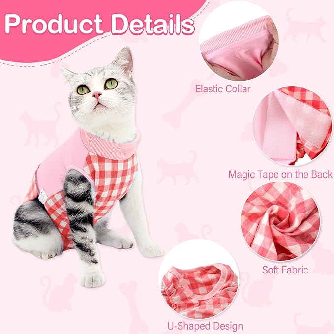 Cat Recovery Suit for Abdominal Wounds or Skin Diseases, Cat Onesie for Cats - Image 2