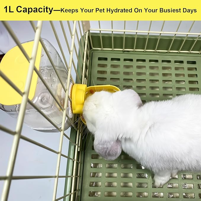 35oz Rabbit Water Bottle, Pet Hanging Automatic Water Dispenser - Image 2
