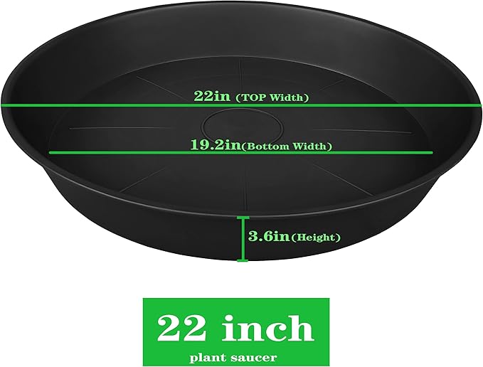 3 Pack of 20 22 inch Plant Saucer, 3.6" Depth Tray, Bath Baths Bowl - Image 2