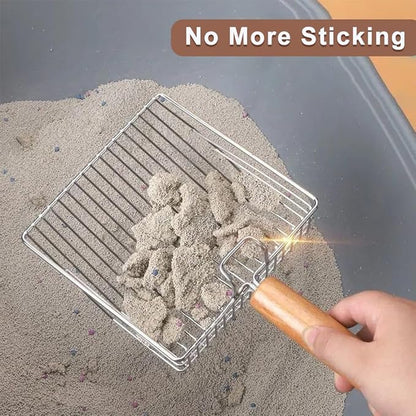 Cat Litter Scoop, Metal Mesh Kitty Litter Scoop, Deep Shovel, Long Handle - Image 3