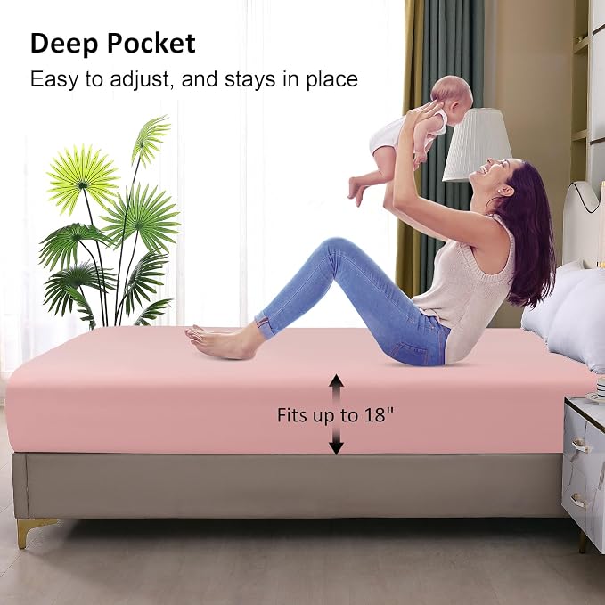 Waterproof Mattress Protector King, Fitted Sheet Style Breathable Mattress Cover - Image 4
