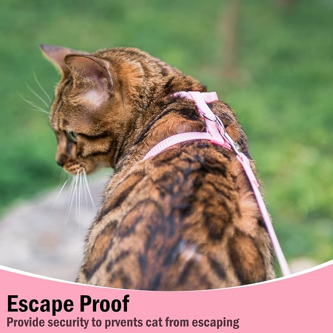 PUPTECK Adjustable Cat Harness and Leash Set Escape Proof Kitten Strap Collar - Image 7