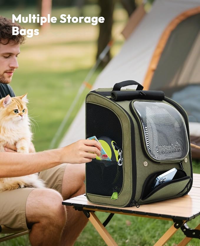 Pecute Cat Backpack Carrier, Large Space Cat Bubble Backpack, Breathable Cat - Image 8