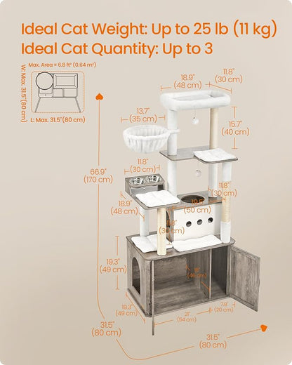 Feandrea Cat Tree, 66.9-Inch Cat Tower - Image 5