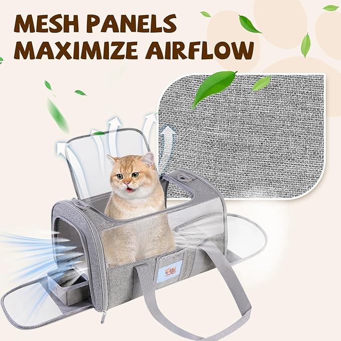 Cat Carrier Soft for Pets Up to 15 Lbs, Cat Travel Bag - Image 4
