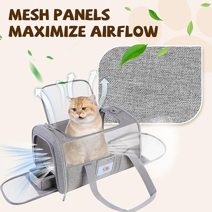 Cat Carrier Soft for Pets Up to 15 Lbs, Cat Travel Bag - Image 4