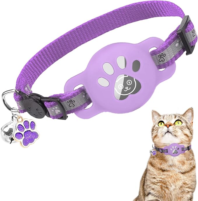 Airtag Cat Collar Breakaway, Reflective Kitten Collar by DILLYBUD