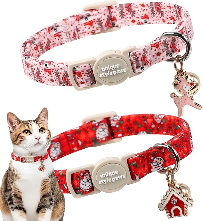 Unique style paws 2 Pack Christmas Kitten Collar Breakaway by Uniquestylepaws