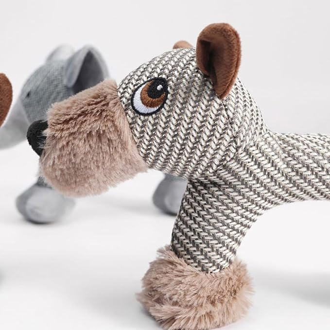 Xcho Linen Safari Companions Squeaky Dog Chew Animals Indestructible Dog Chew - Image 6