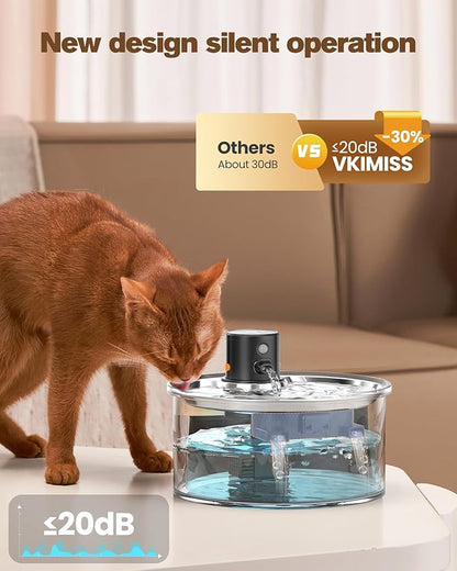 Wireless Cat Water Fountain Cordless: Battery Operated Cat Fountain - - Image 6