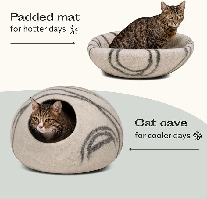 MEOWFIA Cat Cave – Premium Felt Cat Bed - Image 4