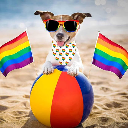 Rainbow Dog Bandanas Love is Love Pride Triangle Bibs Dog Paw Pet Scarf - Image 2