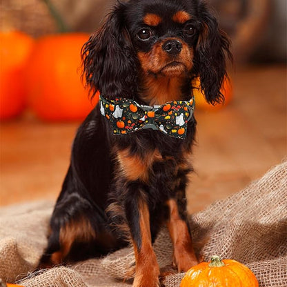 Elegant little tail Fall Dog Collars, Ghosts Pumpkin Print Halloween Pet Collar - Image 5