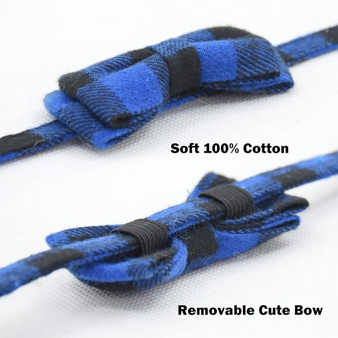 Cat Collar Breakaway with Bell and Bow Tie, Plaid Design Adjustable Safety - Image 5