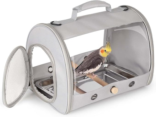Small Bird Travel Carrier Cage for Long Tail BirdCockatiel Parakeet Parrot by halinfer