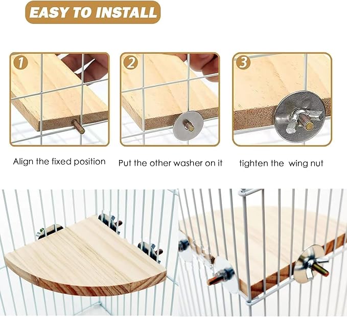 Bird Perch Platform Stand, Wood Perch Bird Platform Parrot Stand Playground - Image 3