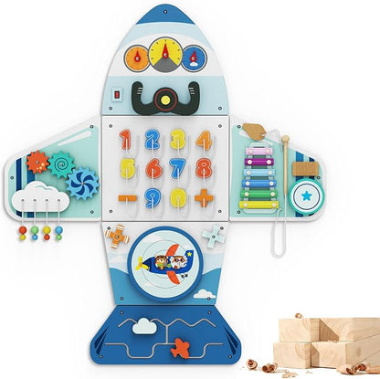 BlueWood Wooden Wall Busy Board Panels, Toddler Learning Activity Center by BlueWood