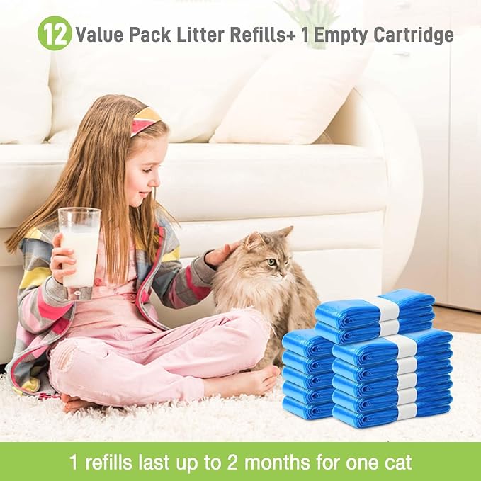 12 Pack Cat Litter Refill Bags, 100% Odor Lock Litter Refills Compatible - Image 5
