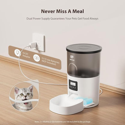 IMIPAW Automatic Cat Feeder and Water Fountain, Timed Dry Food Dispenser - Image 3