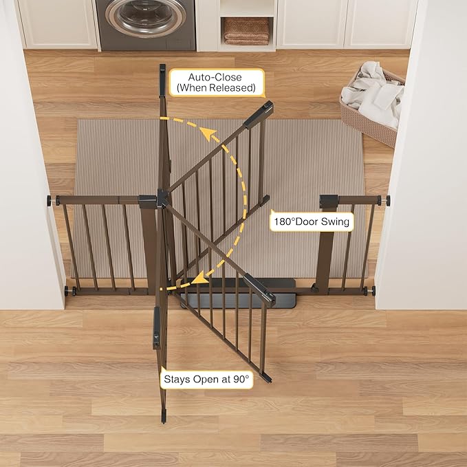 Cumbor 29.7-48" Baby Gate for Stairs, Mom's Choice Awards Winner-Dog Gate for - Image 4