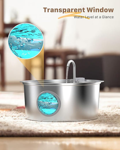 Dog Water Fountain for Large Dogs: Big Cat Water Fountain Stainless Steel - Image 5