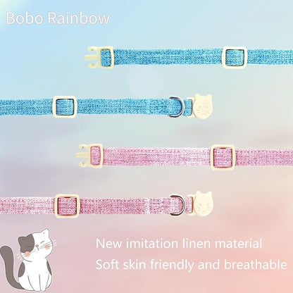 Cat Collar-2 Pack Cat Collar Blue and Pink Linnet - Image 5