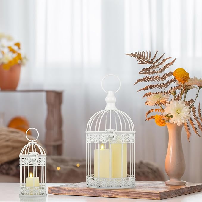 Sliner 4 Pcs Birdcage Candle Holder Valentine Decorative Bird Cages - Image 5