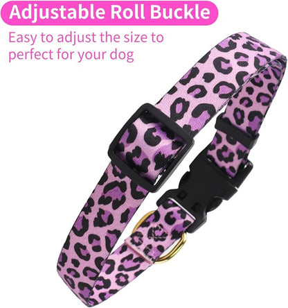 QQPETS Adjustable Soft Dog Collar: Print Flower Pink Multicolor Cute Patterns - Image 5