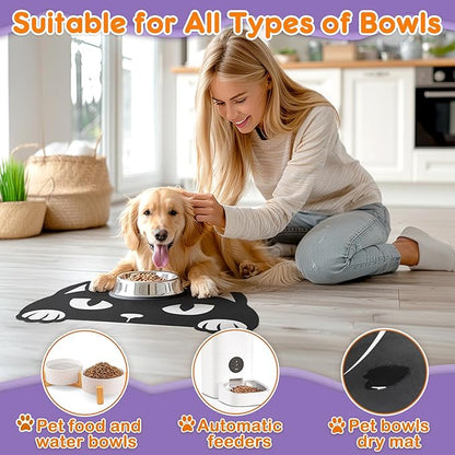 Pet Mats for Food and Water Dog Cat Food Mats Pet Feeding Mat Anti-Slip No - Image 6