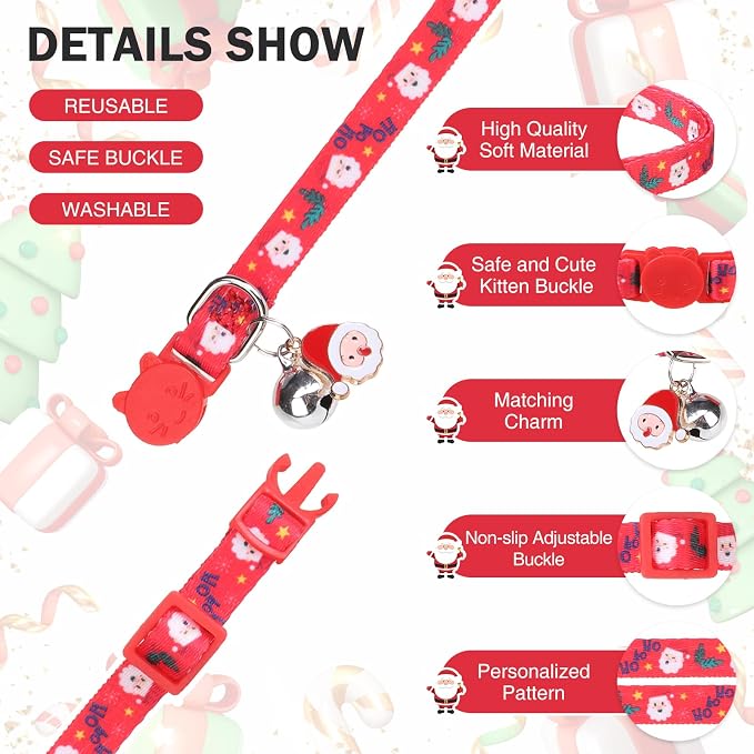 3 Pack Christmas Cat Collars Breakaway - Image 7