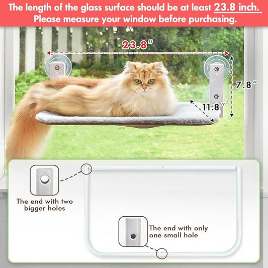 AMOSIJOY Cordless Cat Window Perch, Cat Hammock - Image 2