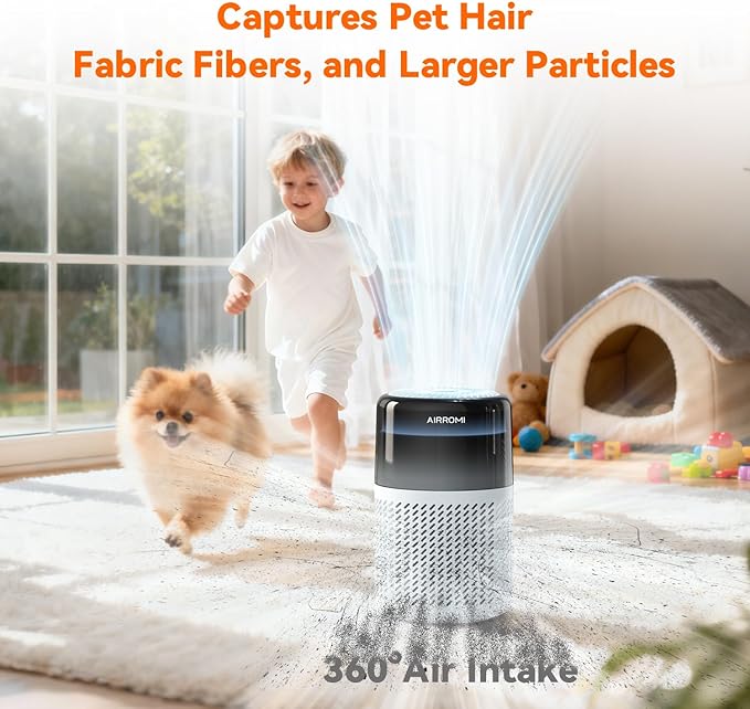 AIRROMI HEPA Air Purifier for Bedroom&Home, Pet Air Purifier for Home Pets - Image 3