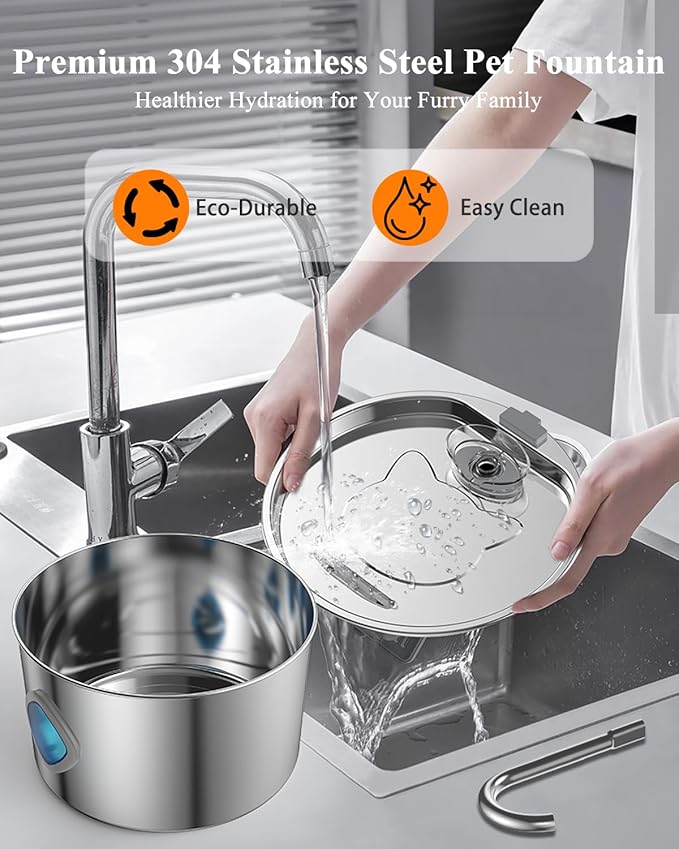 Cat Water Fountain Stainless Steel Large Capacity Automatic Water Dispenser - Image 4