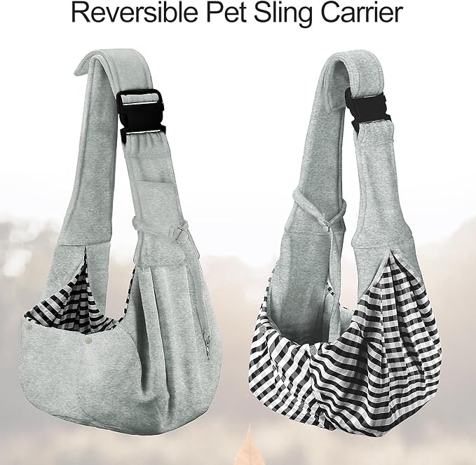 PETLOFT Reversible Small Dog Cat Sling Carrier, Adjustable Hands Free Cross - Image 5
