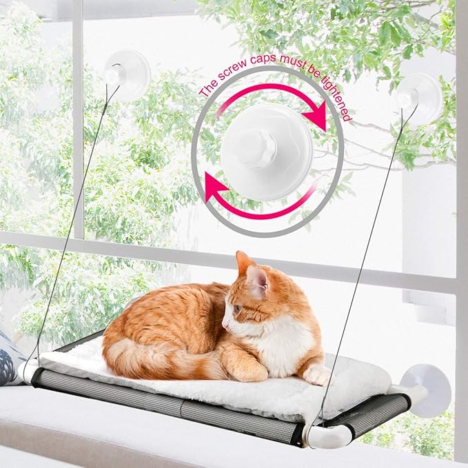 Cat Window Perch, Cat Hammock Window Seat w/Free Fleece Blanket 2025 Latest by SupplierforCats