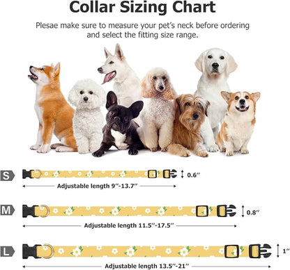 Cotton Handmade Dog Collar Cute and Distinctive Patterns Yellow Flower - Image 3