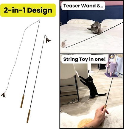 Forever Stick - The Unbreakable Cat Wand Toy, Extra Long Durable Cat String Toy - Image 3