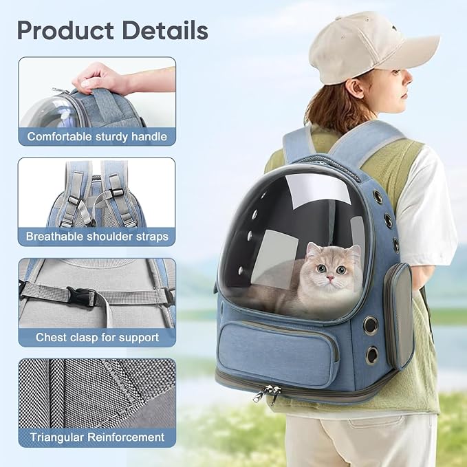 Cat Backpack Carrier, Breathable Cat Bubble Backpack - Image 6