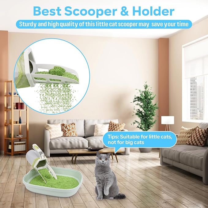 MYPIN Cat Litter Scooper with Holder, Cat Litter Shovel with Waste Can and - Image 5