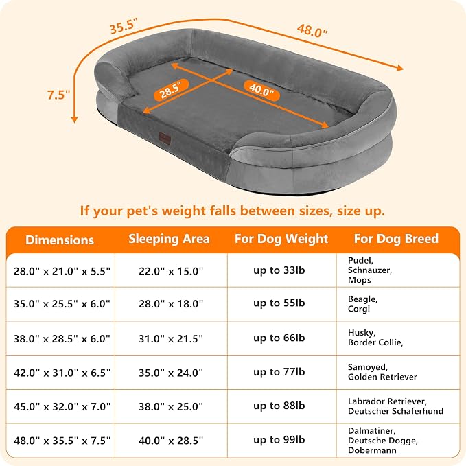 Dwanton Orthopedic Dog Bed for Extra Extra Large Dogs - Image 4