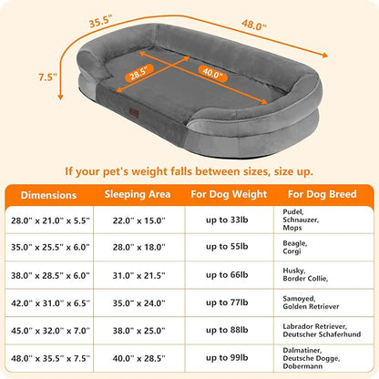Dwanton Orthopedic Dog Bed for Extra Extra Large Dogs - Image 4