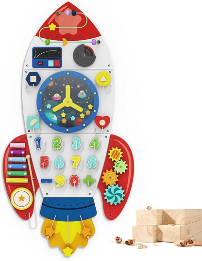 BlueWood Wooden Wall Busy Board Panels, Toddler Learning Activity Center by BlueWood
