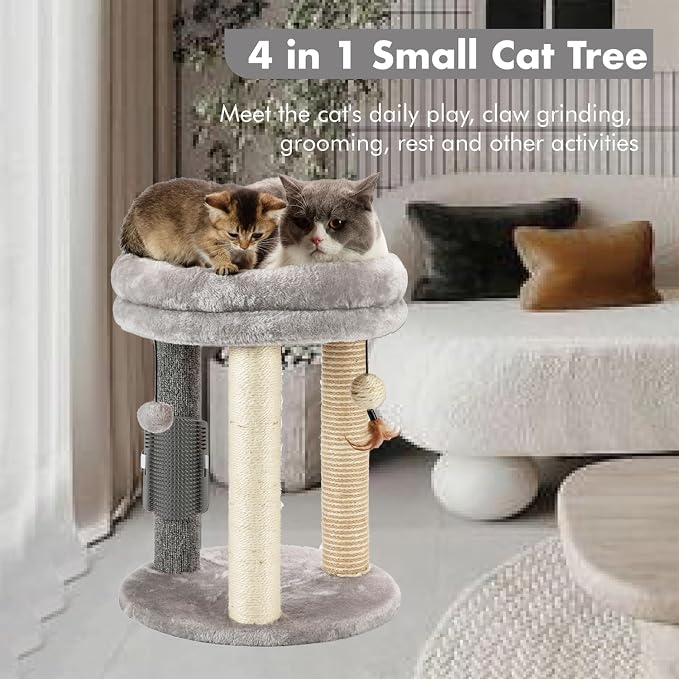 MECOOL 4in1 Small Cat Tree, Scratching Post - Image 2