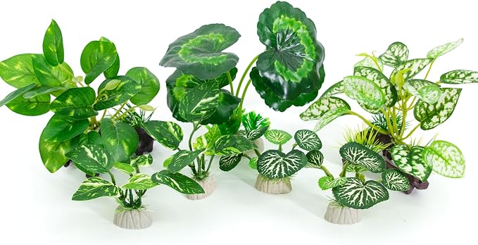 Betta Fish Tank Accessories 7 Pack Silk Aquarium Plants Decoration Artificial - Image 4
