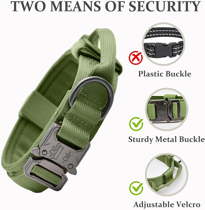 Tactical Dog Collar, Adjustable Military Training Nylon Dog Collar - Image 4